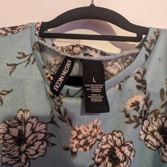 Kristin Nicole Top Cut Out Shoulder | Color: Blue | Size: L - Picture 2 of 3